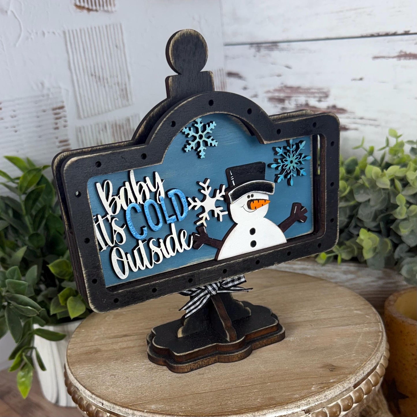 Baby It’s Cold Outside Winter Table Mini Sign: Farmhouse Interchangeable Decor