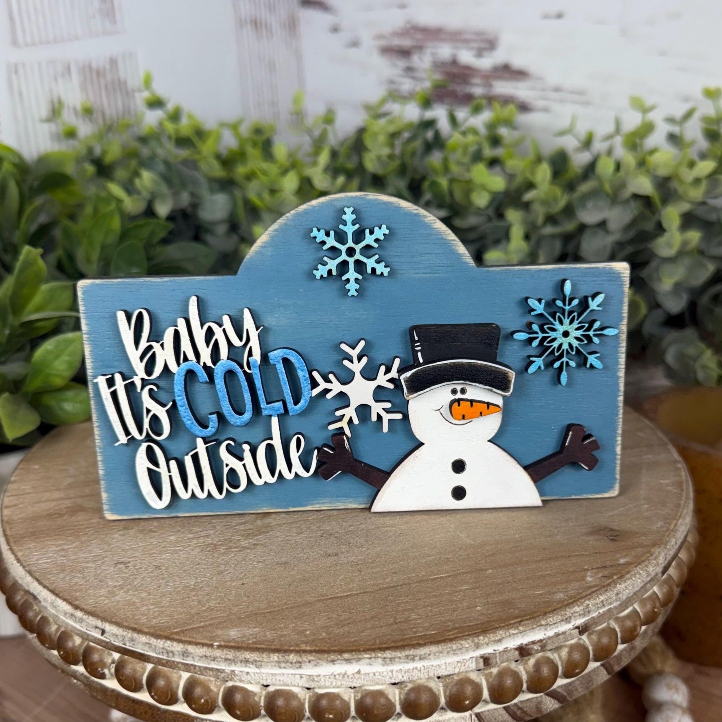 Baby It’s Cold Outside Winter Table Mini Sign: Farmhouse Interchangeable Decor