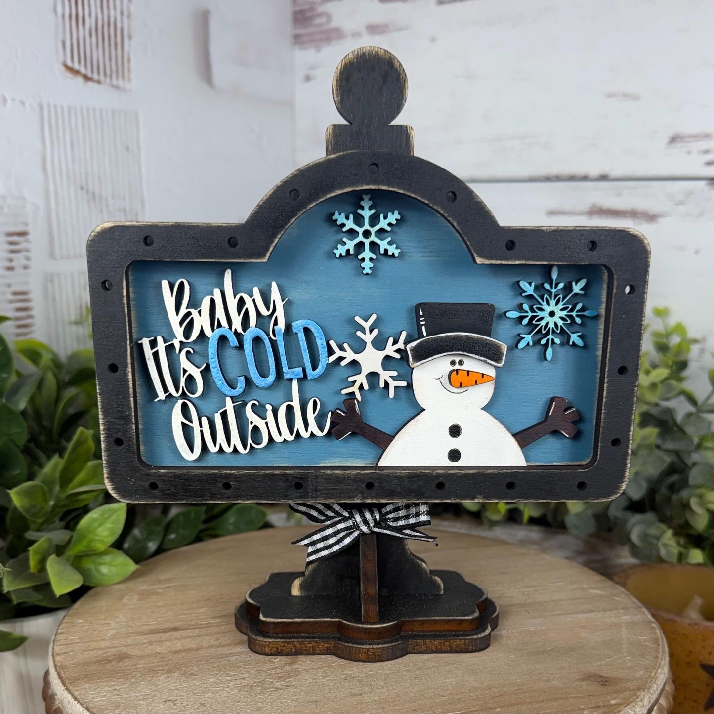Baby It’s Cold Outside Winter Table Mini Sign: Farmhouse Interchangeable Decor
