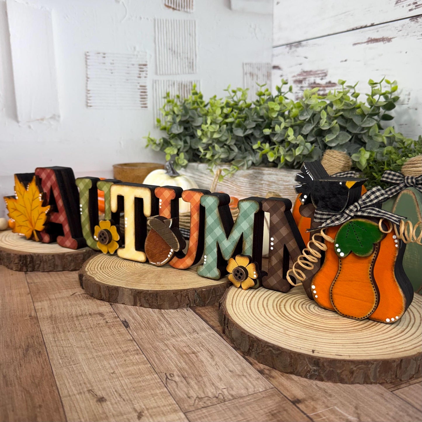 Autumn Shelf Sitter, Handmade Fall Wood Sign, Rustic Mantel & Shelf Decor