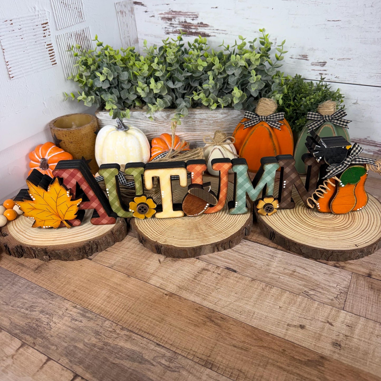 Autumn Shelf Sitter, Handmade Fall Wood Sign, Rustic Mantel & Shelf Decor