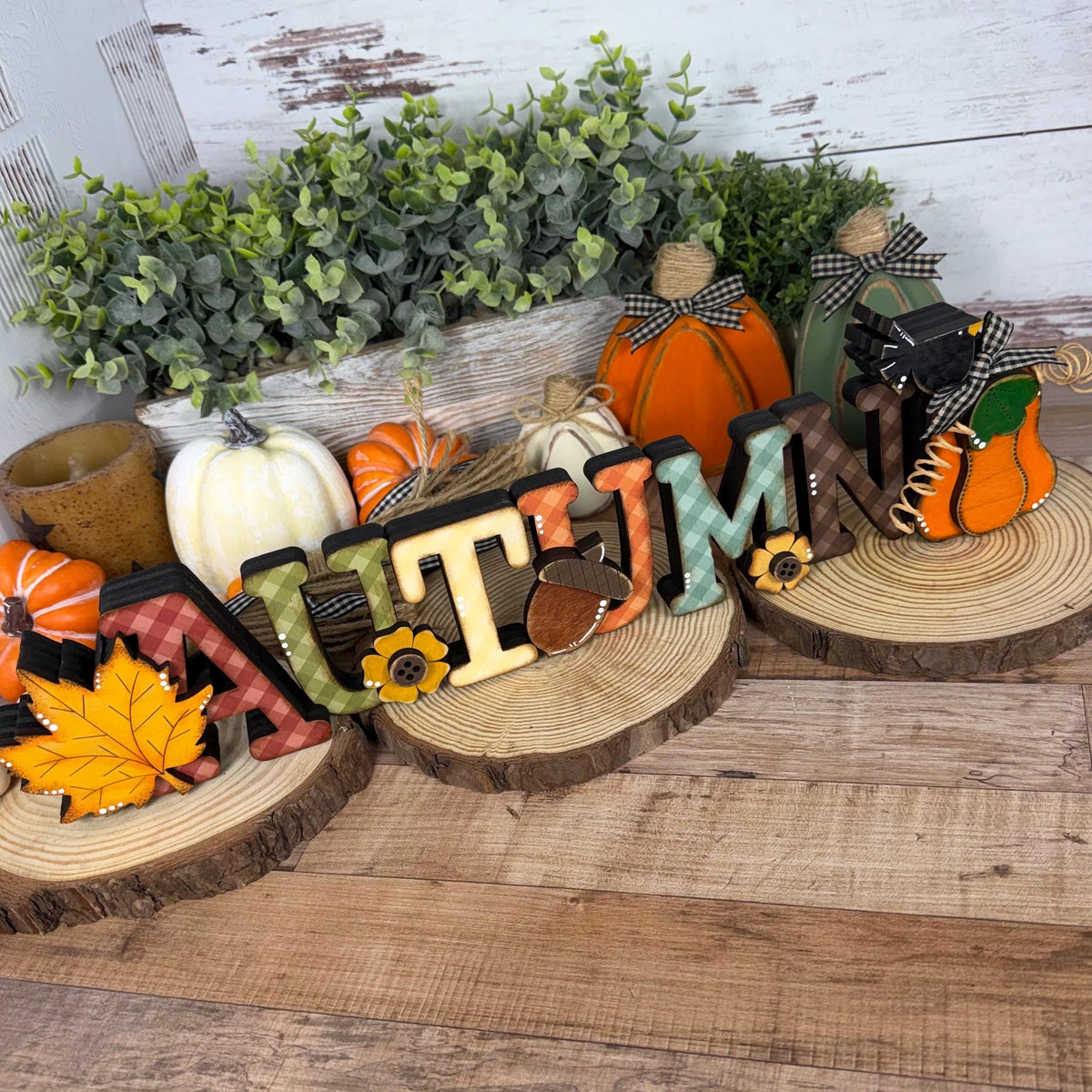 Autumn Shelf Sitter, Handmade Fall Wood Sign, Rustic Mantel & Shelf Decor