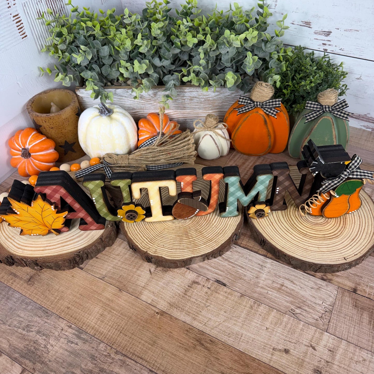 Autumn Shelf Sitter, Handmade Fall Wood Sign, Rustic Mantel & Shelf Decor