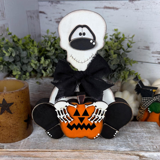 Interchangeable Rustic Skeleton Decor - Farmhouse Halloween Accent - Primitive Wood Skeleton