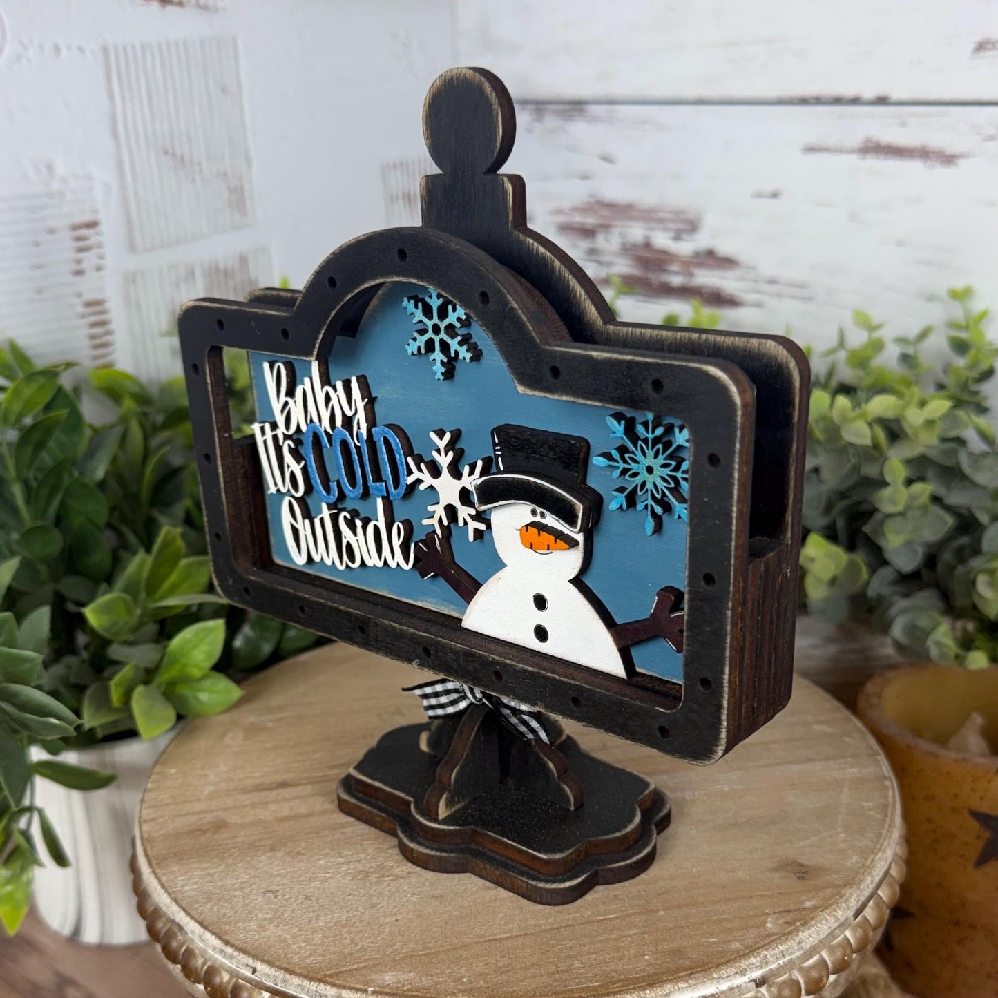Baby It’s Cold Outside Winter Table Mini Sign: Farmhouse Interchangeable Decor