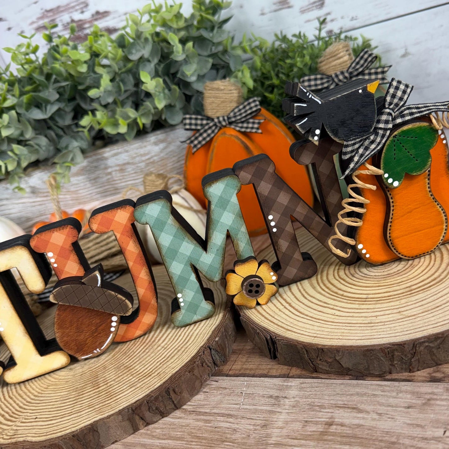 Autumn Shelf Sitter, Handmade Fall Wood Sign, Rustic Mantel & Shelf Decor