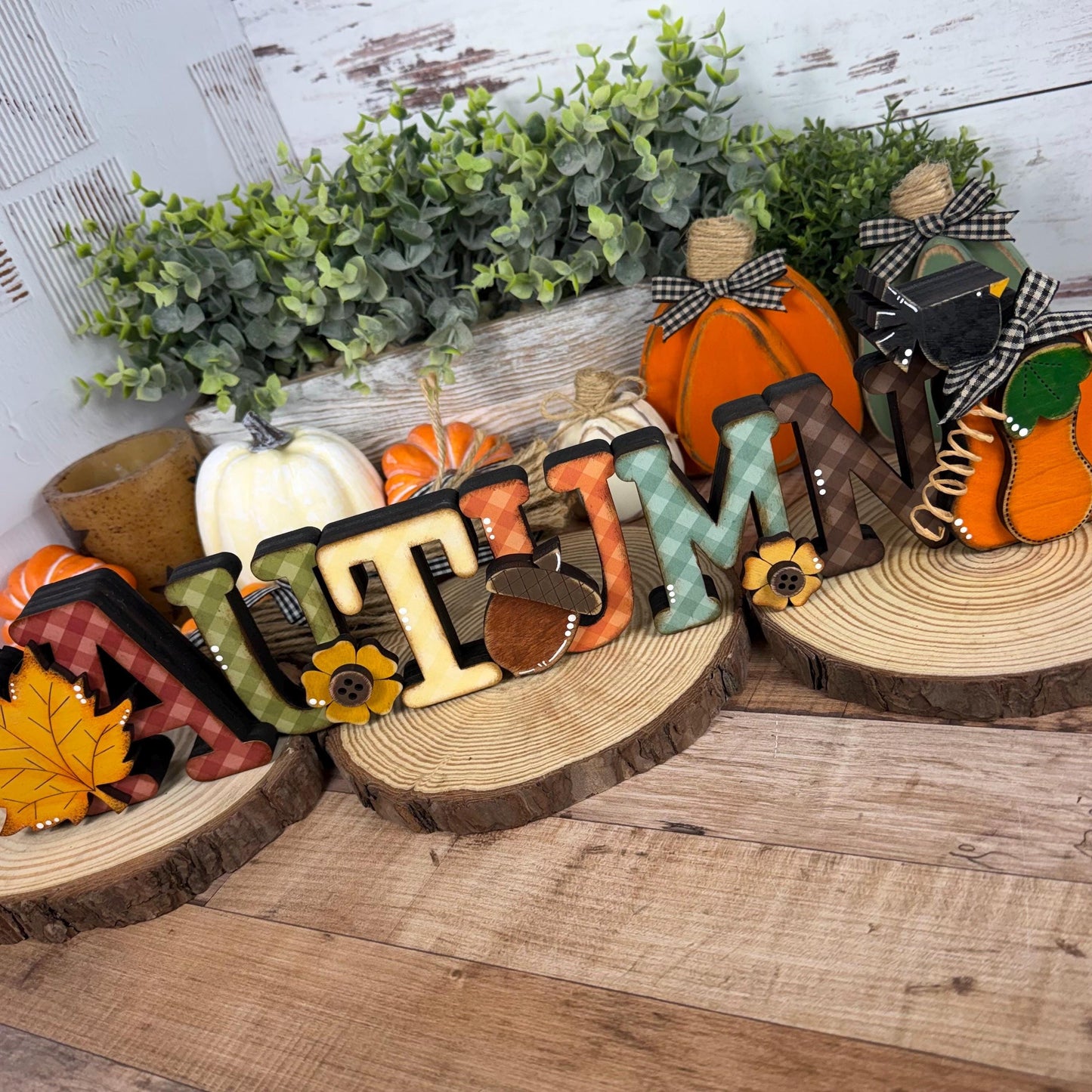Autumn Shelf Sitter, Handmade Fall Wood Sign, Rustic Mantel & Shelf Decor