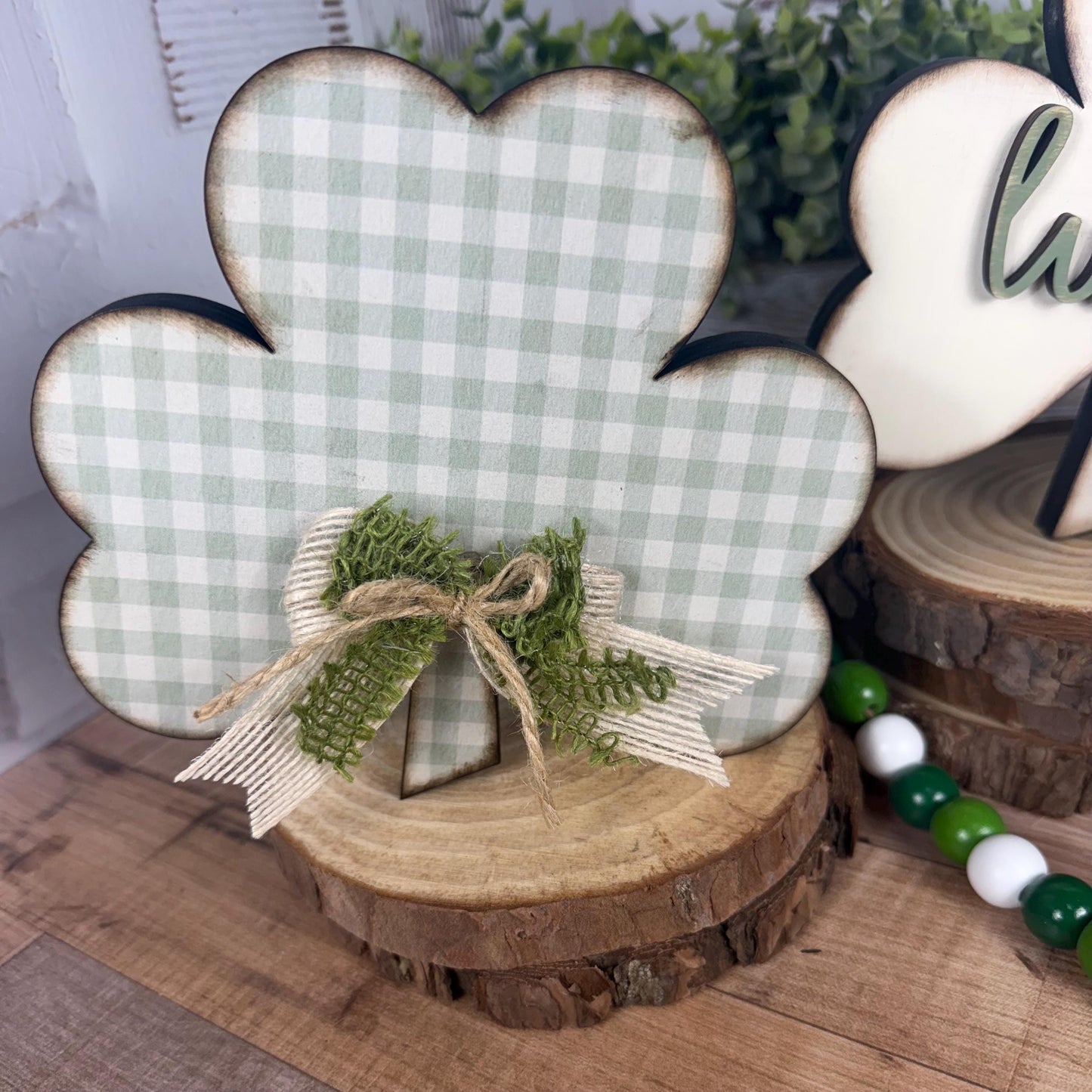 Handmade Wooden Shamrocks for Farmhouse St. Patricks Day Decor
