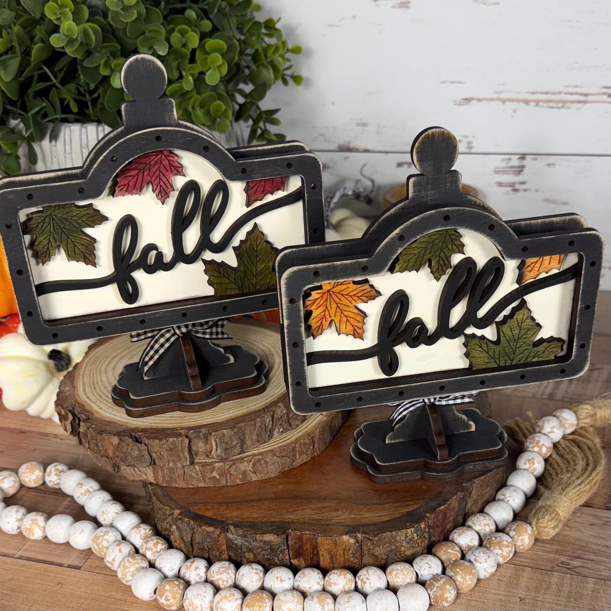 Farmhouse Fall Mini Interchangeable Sign - Rustic Fall Tiered Tray Decor