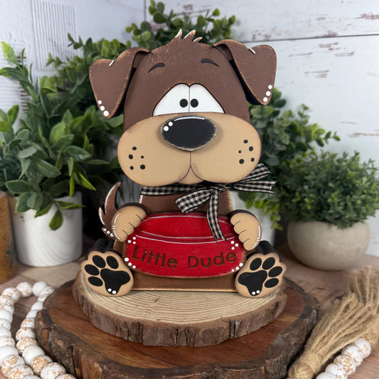 Interchangeable Dog Shelf Sitter, Personalized Pet Decor, Magnetic Wooden Shelf Decor