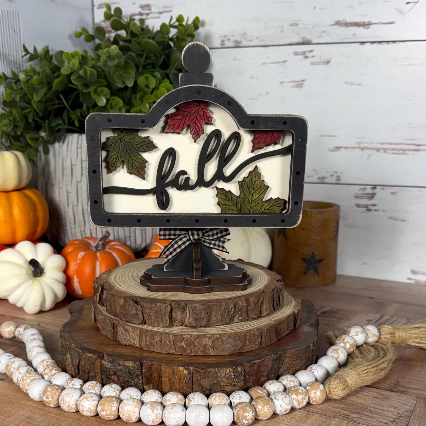 Farmhouse Fall Mini Interchangeable Sign - Rustic Fall Tiered Tray Decor