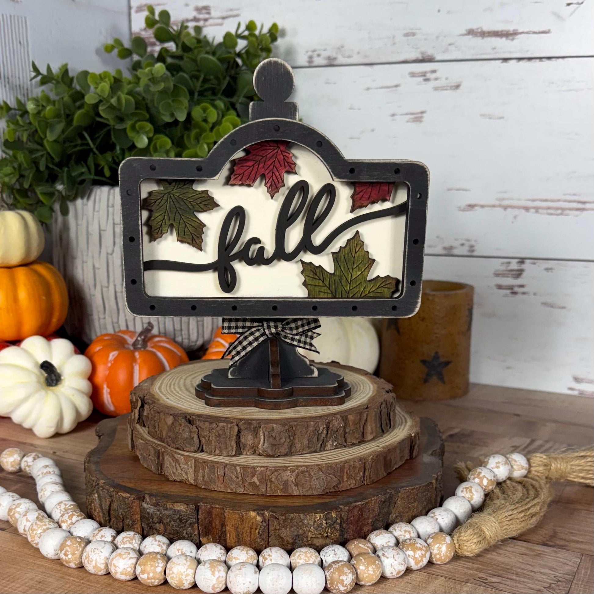 Farmhouse Fall Mini Interchangeable Sign - Rustic Fall Tiered Tray Decor