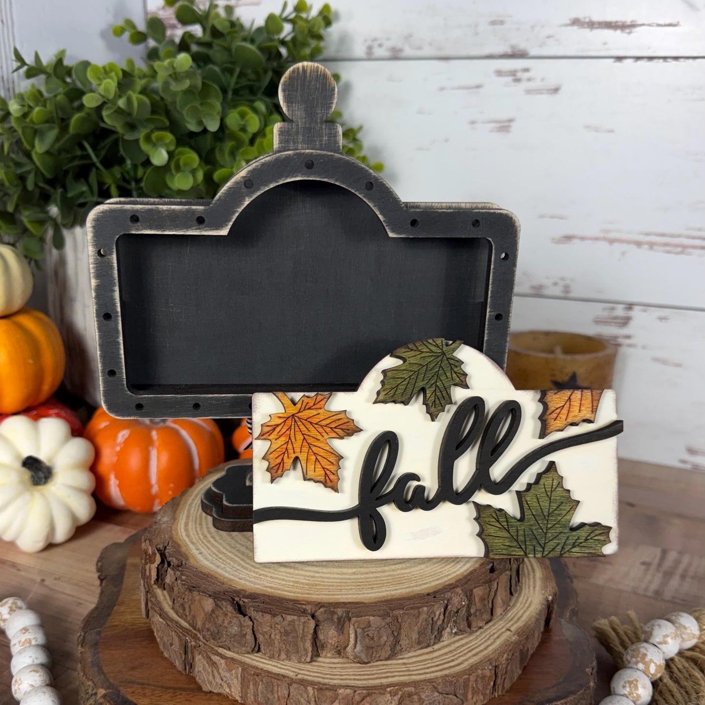 Farmhouse Fall Mini Interchangeable Sign - Rustic Fall Tiered Tray Decor