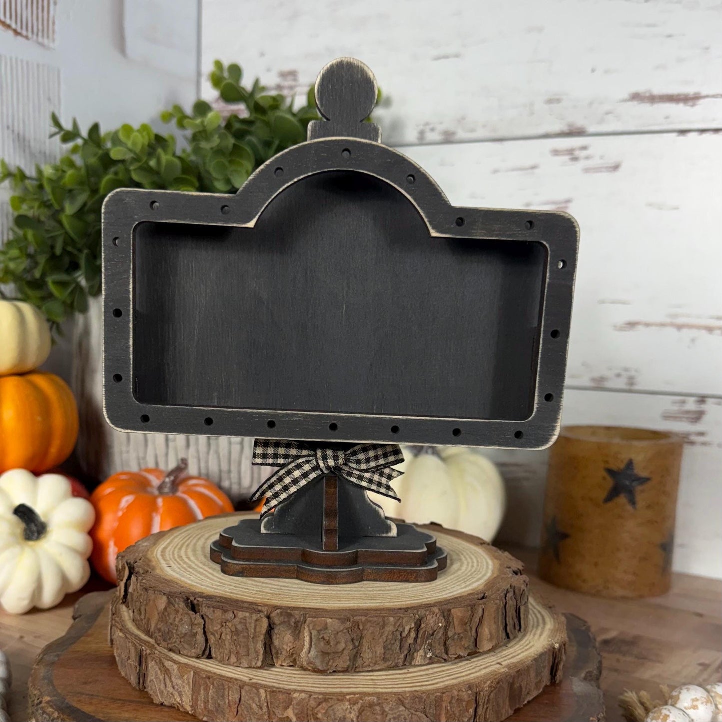 Farmhouse Pumpkin Mini Interchangeable Sign - Rustic Fall Tiered Tray Decor