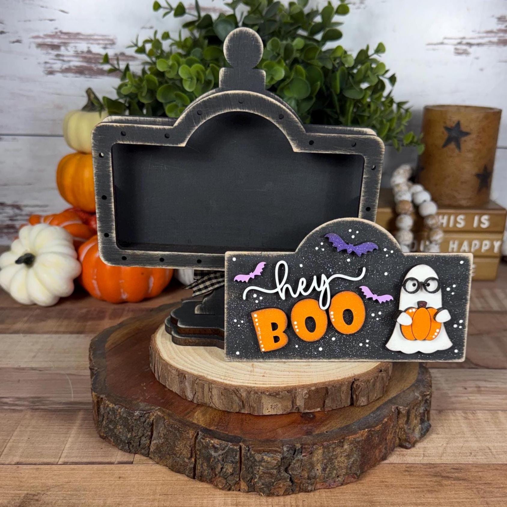 Hey Boo Interchangeable Halloween Mini Sign