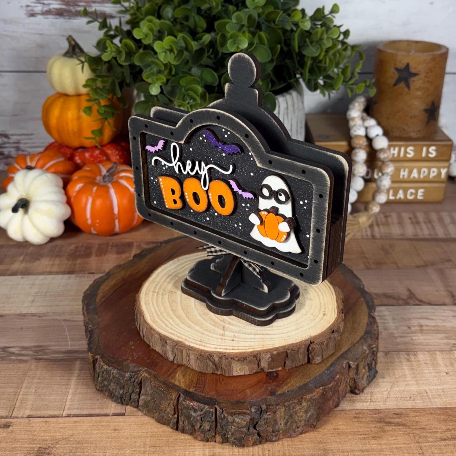Hey Boo Interchangeable Halloween Mini Sign