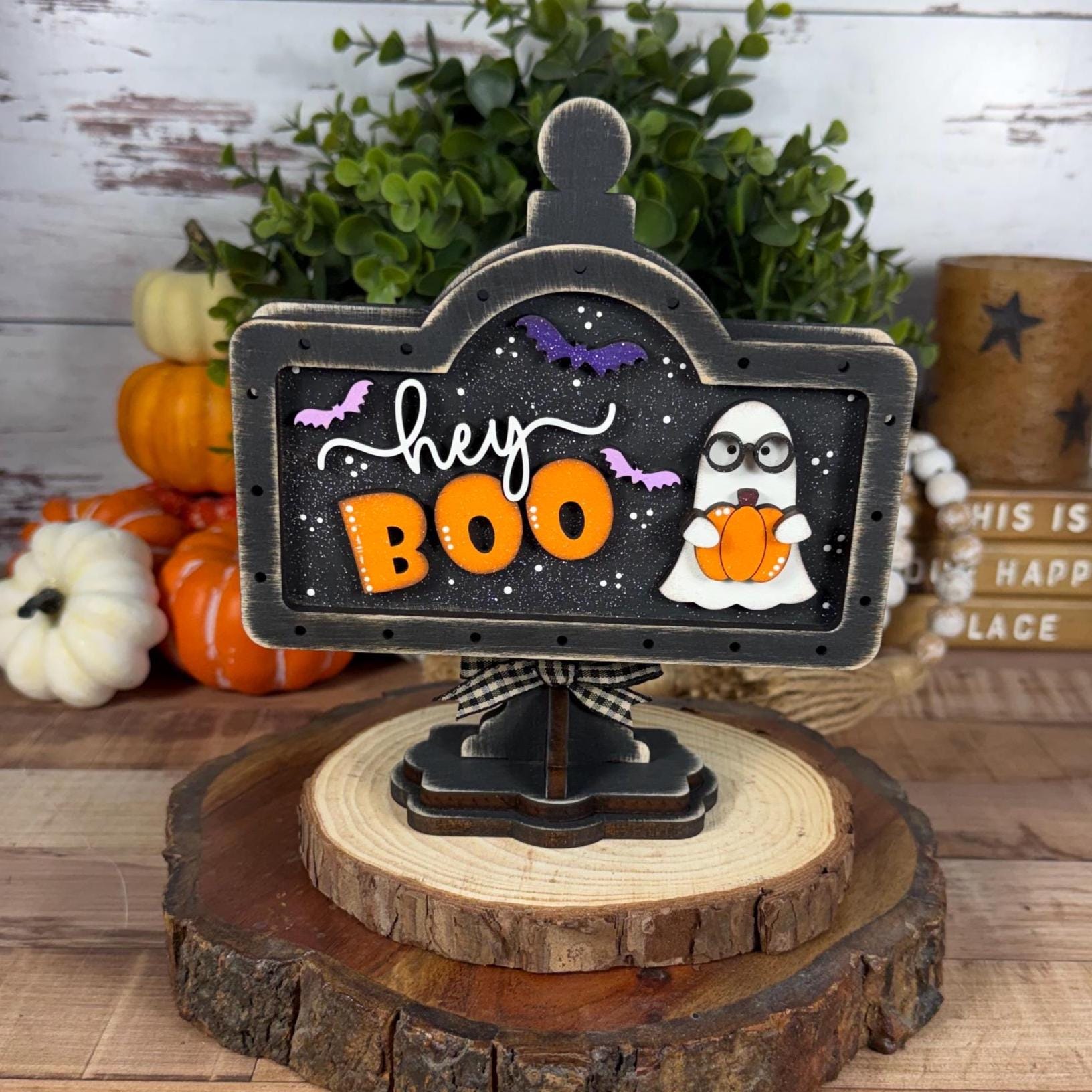 Hey Boo Interchangeable Halloween Mini Sign
