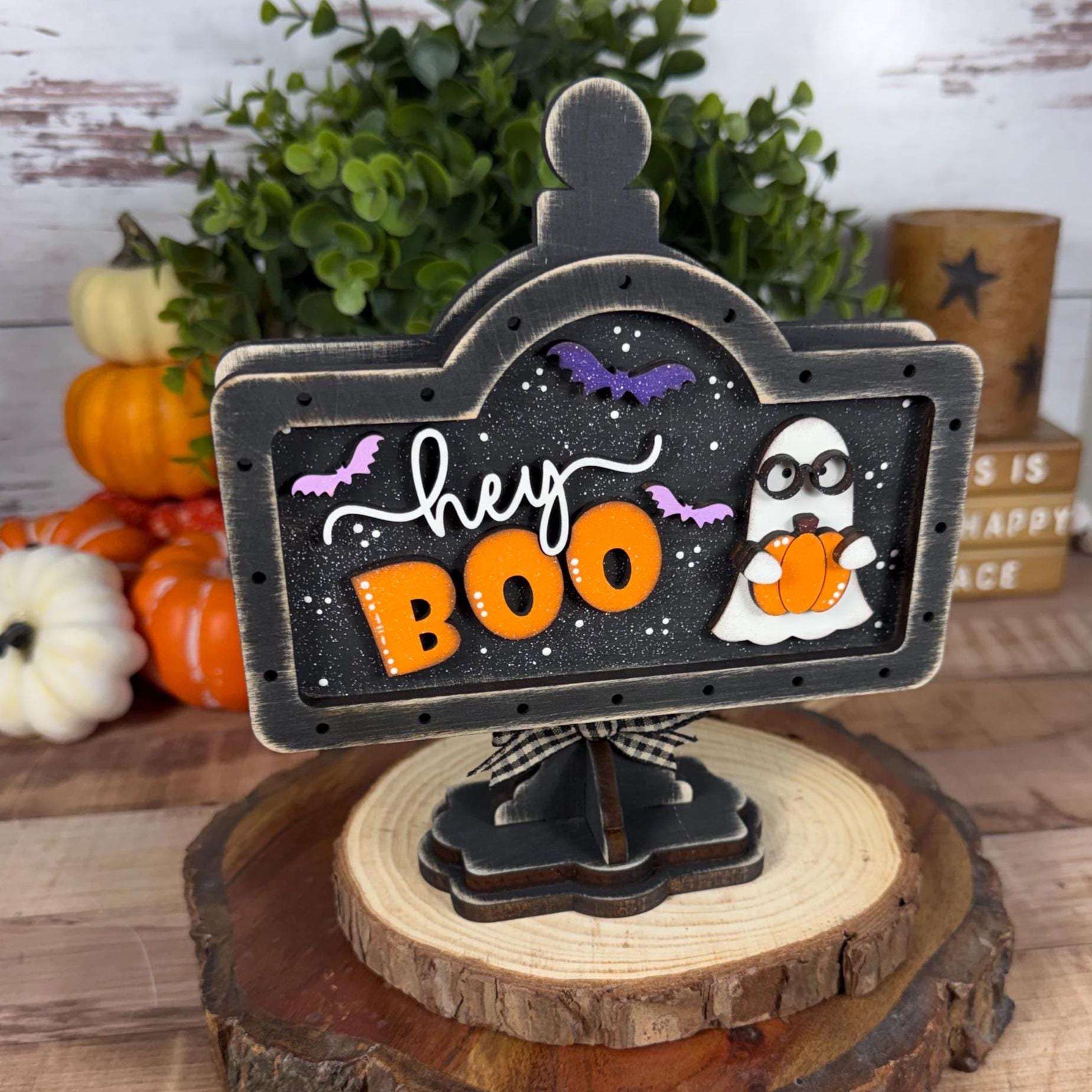 Hey Boo Interchangeable Halloween Mini Sign