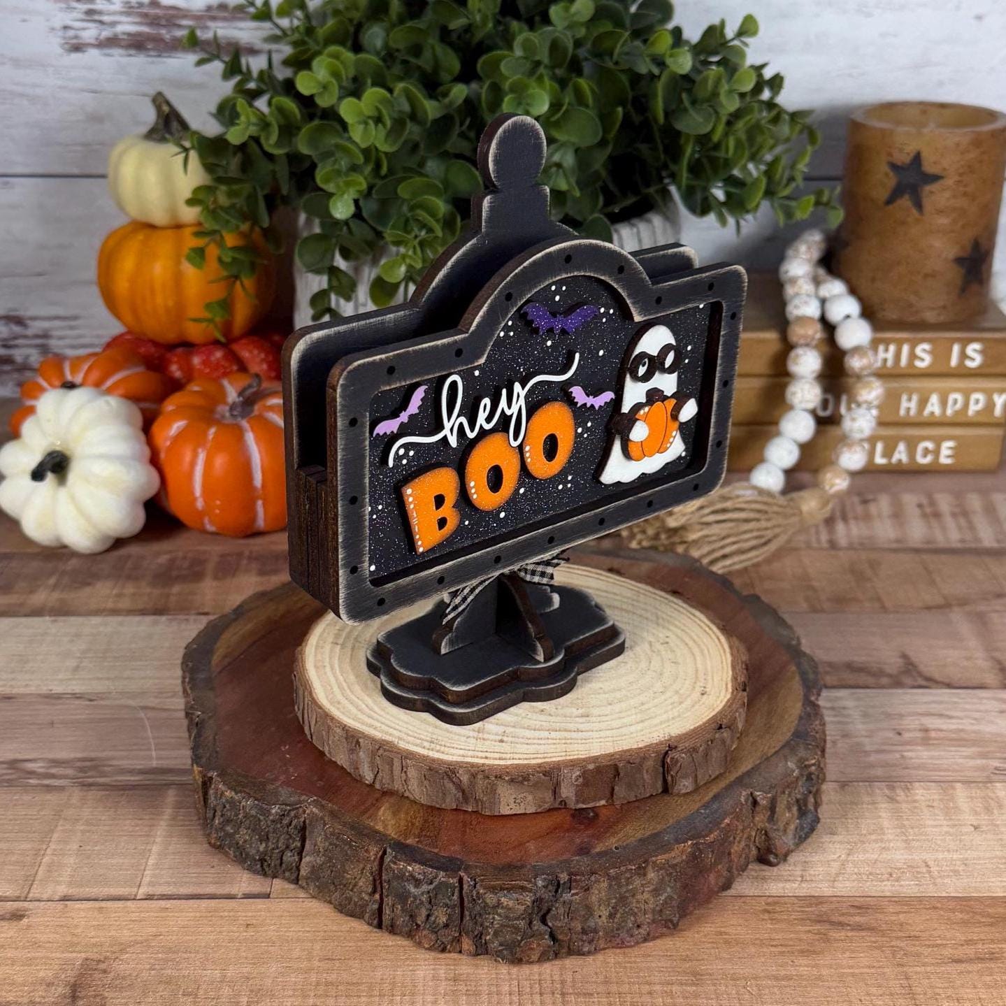 Hey Boo Interchangeable Halloween Mini Sign