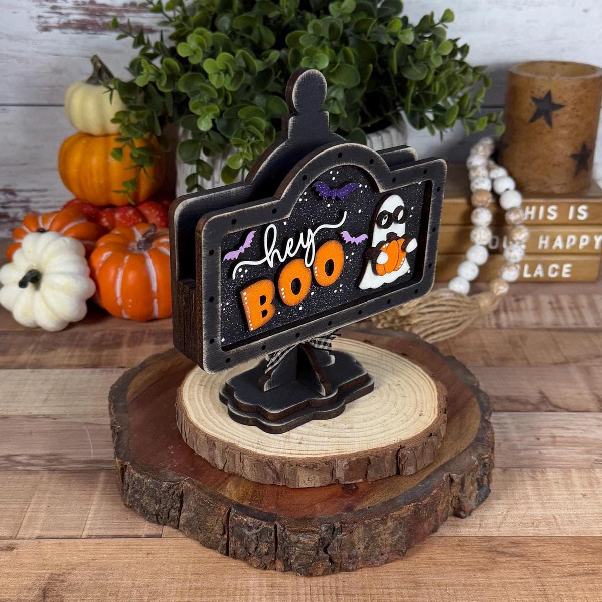 Hey Boo Interchangeable Halloween Mini Sign