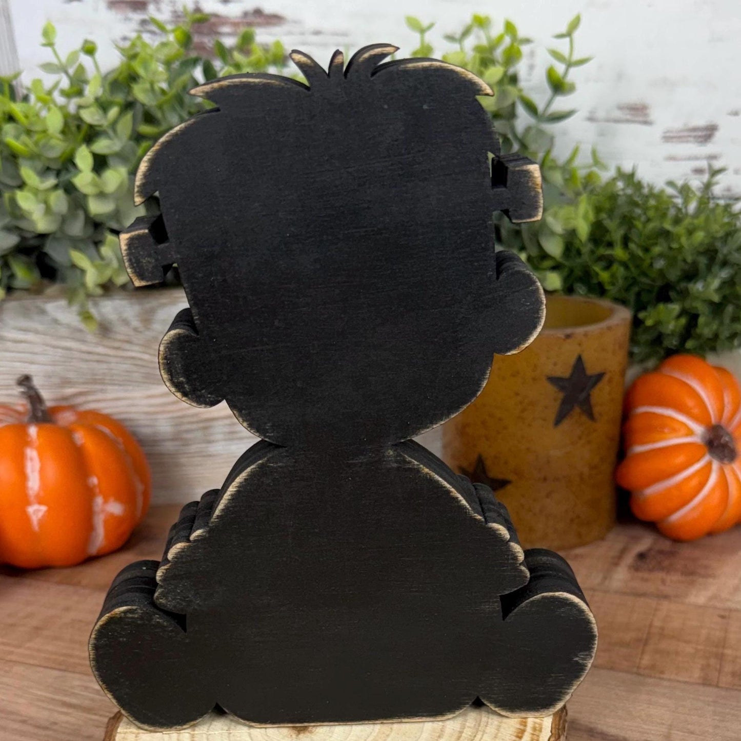 Hand Painted Frankenstein Shelf Sitter, Cute Halloween Monster Decor