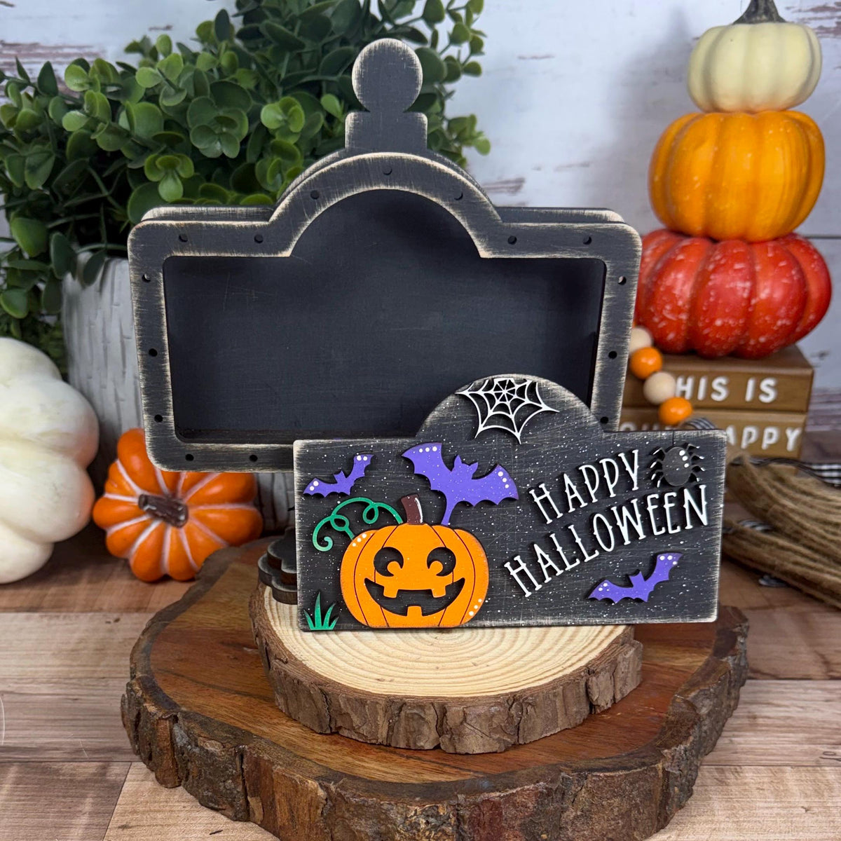 Happy Halloween Interchangeable Wooden Mini Sign