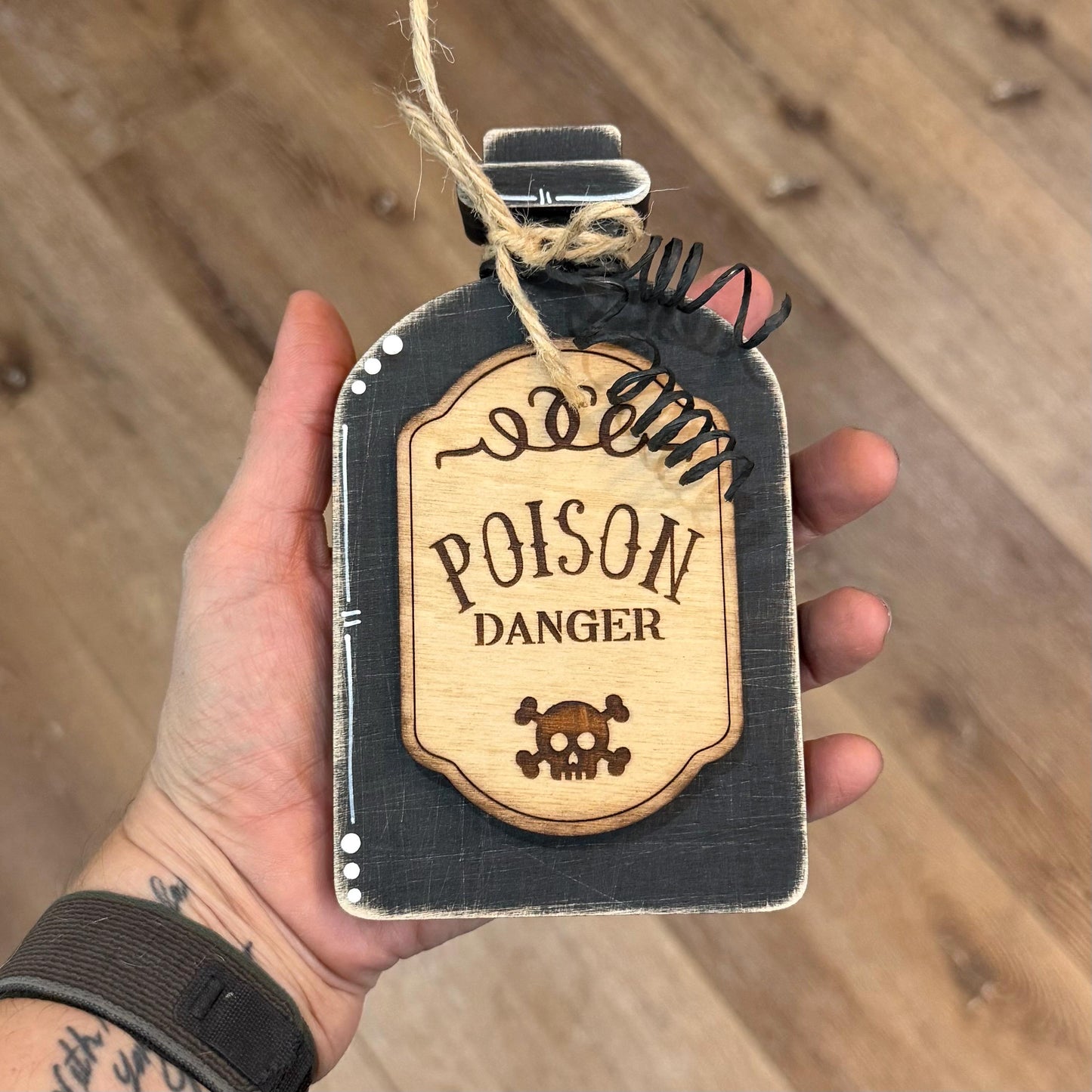 Poison Bottle Decor, Witch Curse Halloween Apothecary Set, Raven's Omen