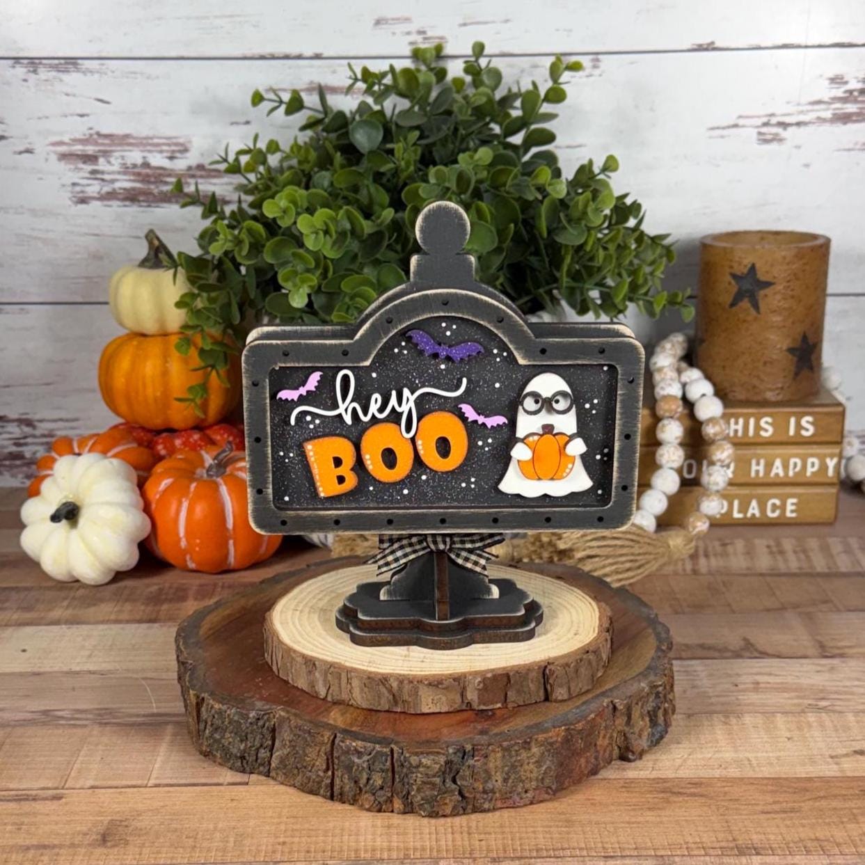 Hey Boo Interchangeable Halloween Mini Sign