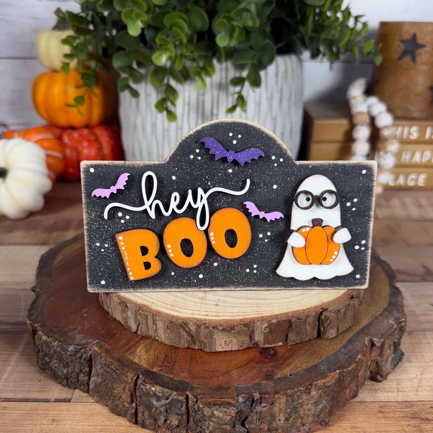 Hey Boo Interchangeable Halloween Mini Sign