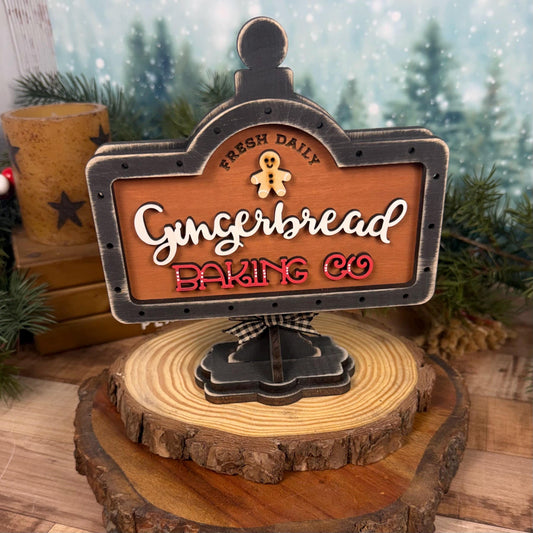 Rustic Gingerbread Baking Co Interchangeable Mini Sign for Christmas