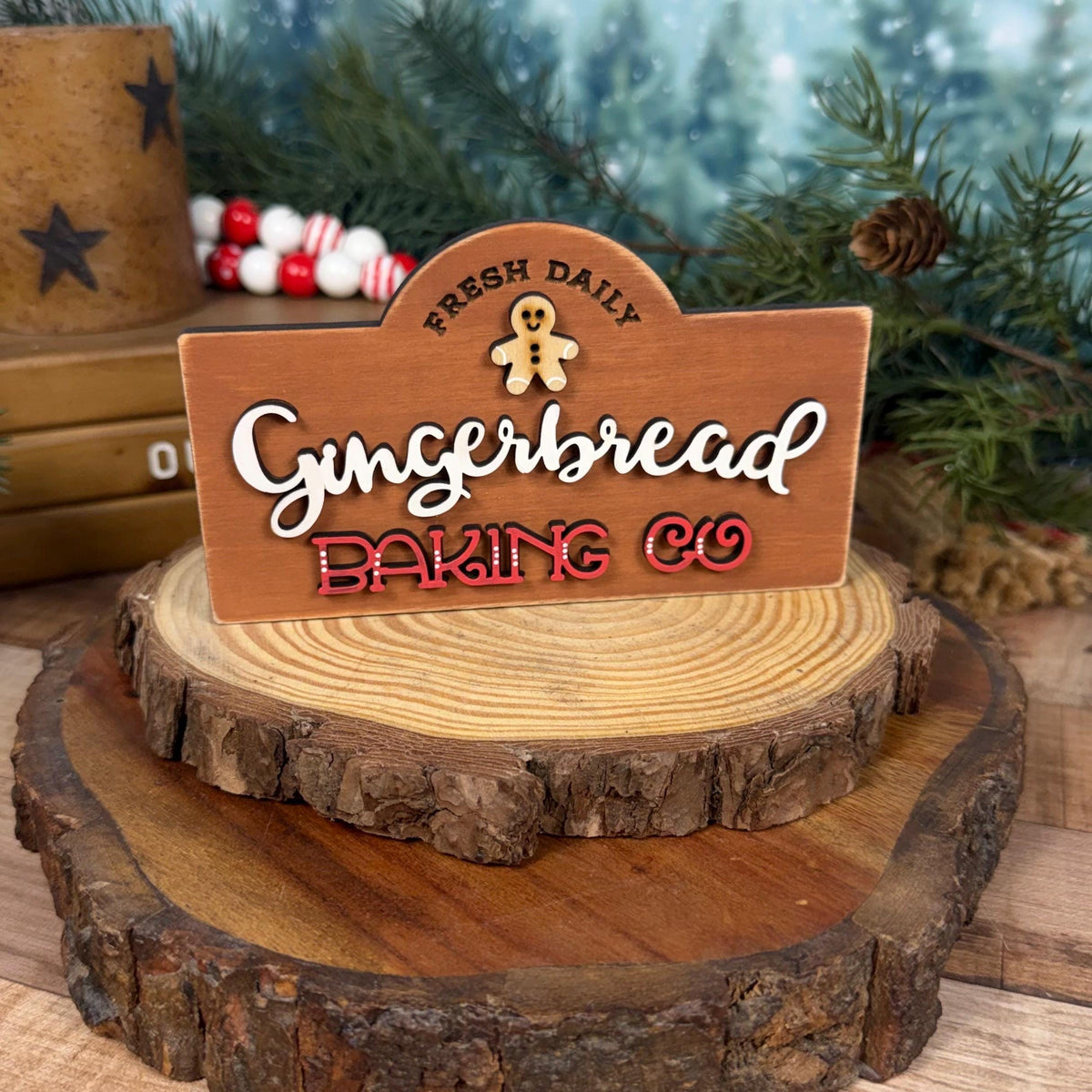 Rustic Gingerbread Baking Co Interchangeable Mini Sign for Christmas