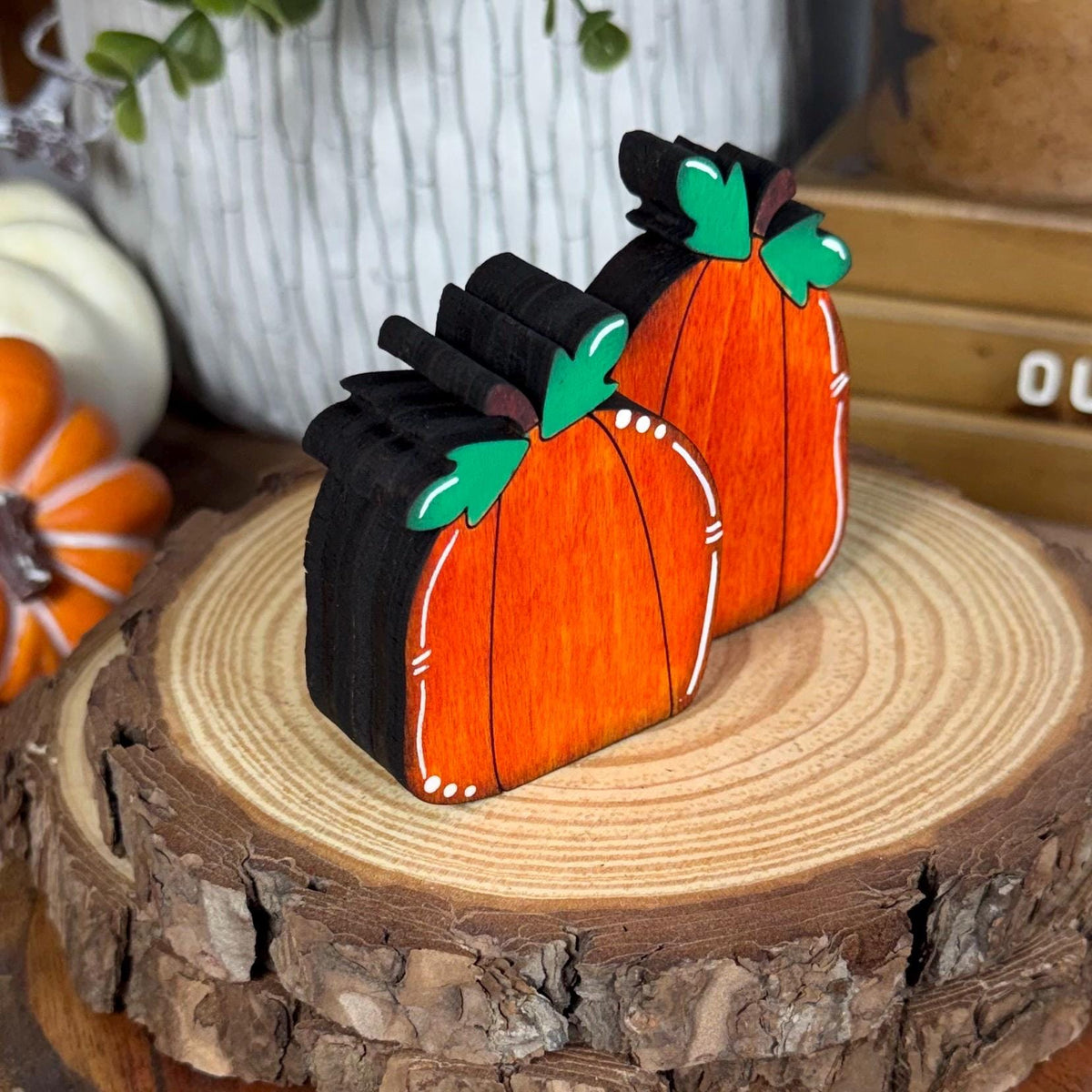 Rustic Thanksgiving Decor, Pilgrim Shelf Sitters, Turkey and Pumpkin