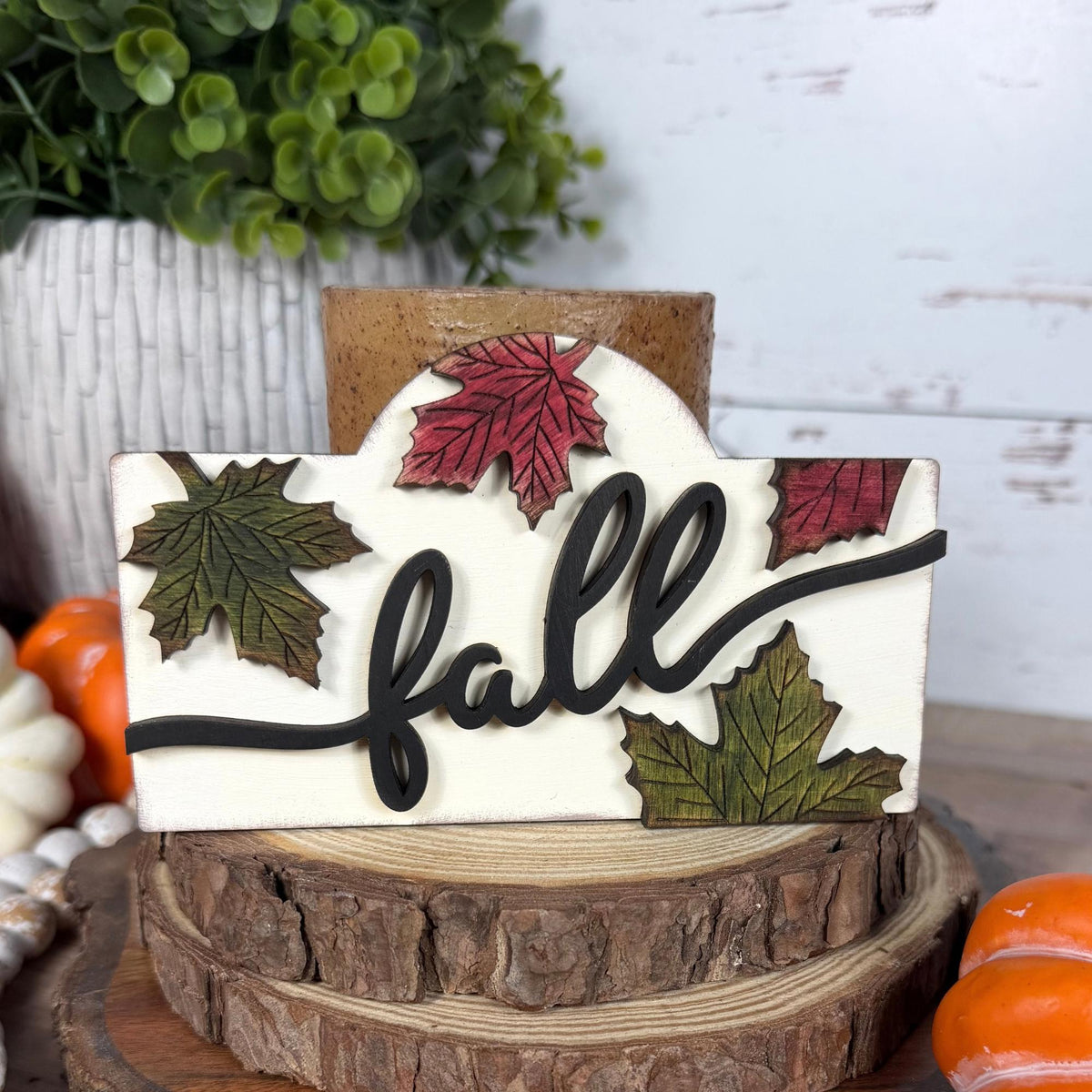 Interchangeable Seasonal Sign Starter Set, Wood Shelf Decor, Spring Summer Fall Winter Inserts, Tiered Tray Decor