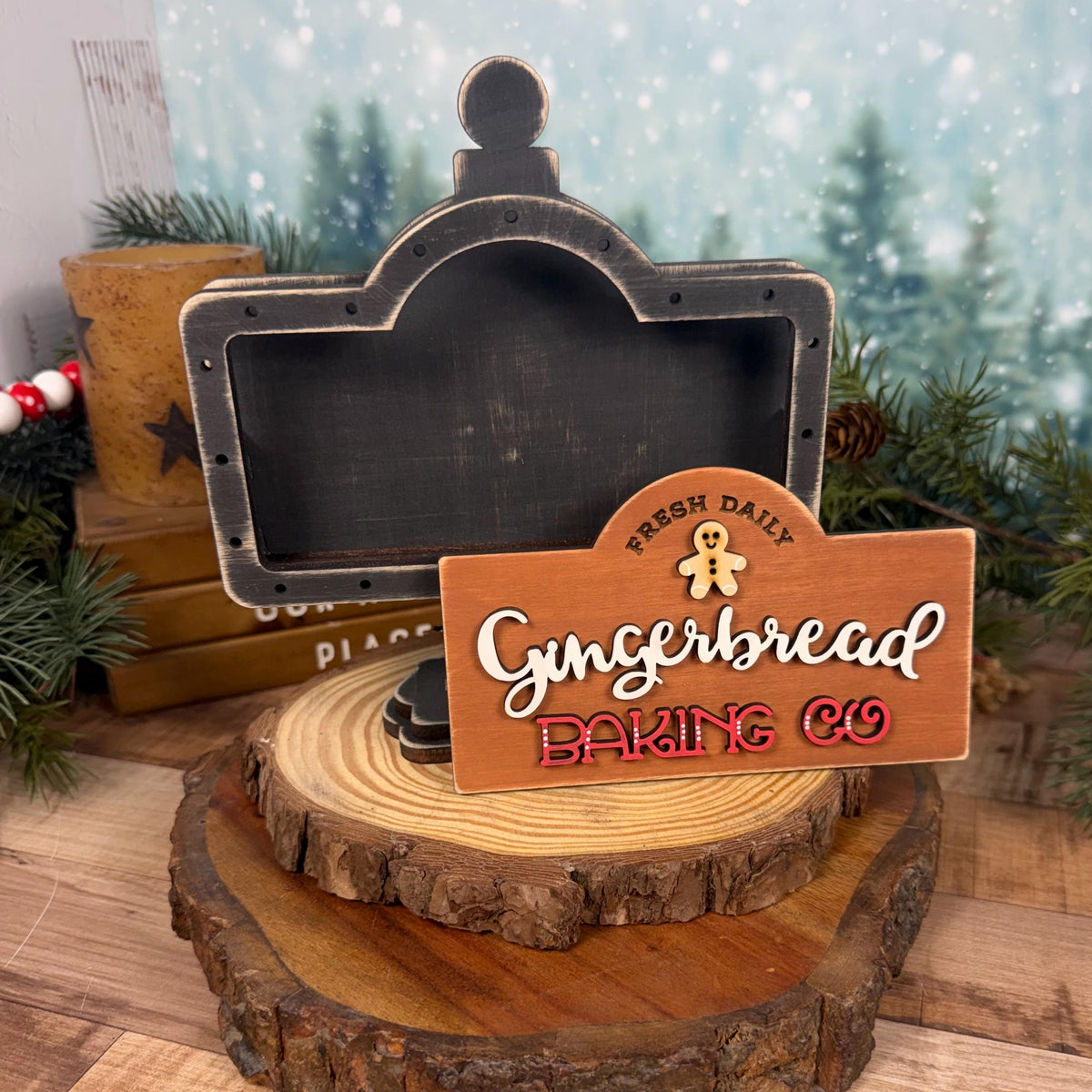 Rustic Gingerbread Baking Co Interchangeable Mini Sign for Christmas