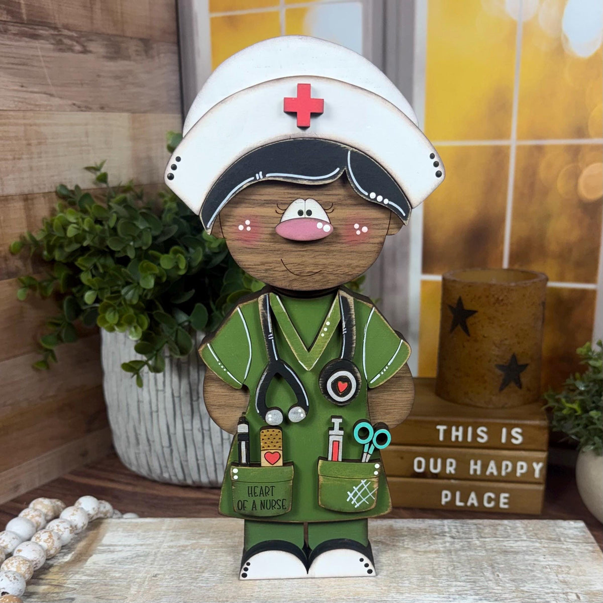 Handmade Nurse Shelf Sitter, Nurse Gift, RN Graduation Gift, Medical Office Decor