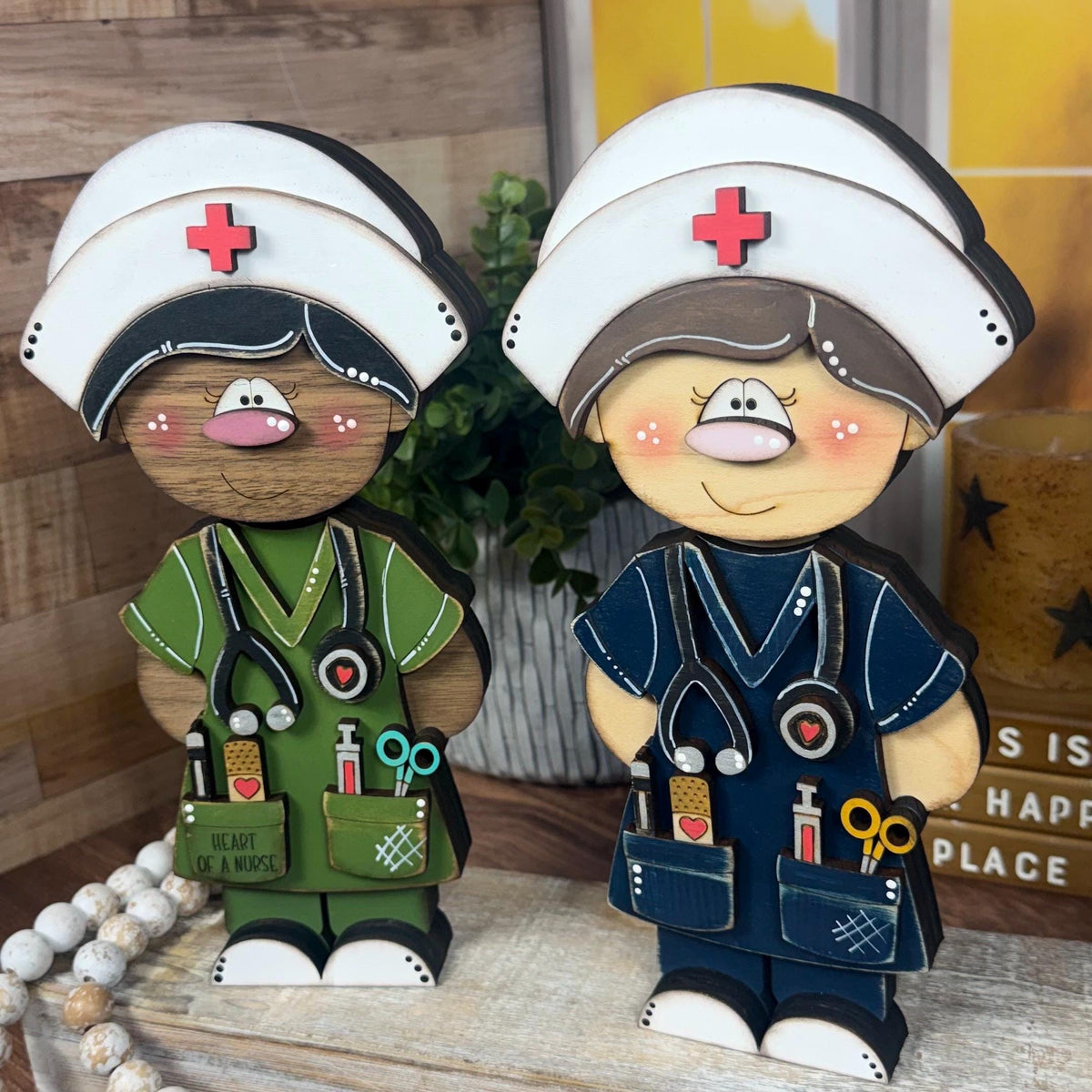 Handmade Nurse Shelf Sitter, Nurse Gift, RN Graduation Gift, Medical Office Decor