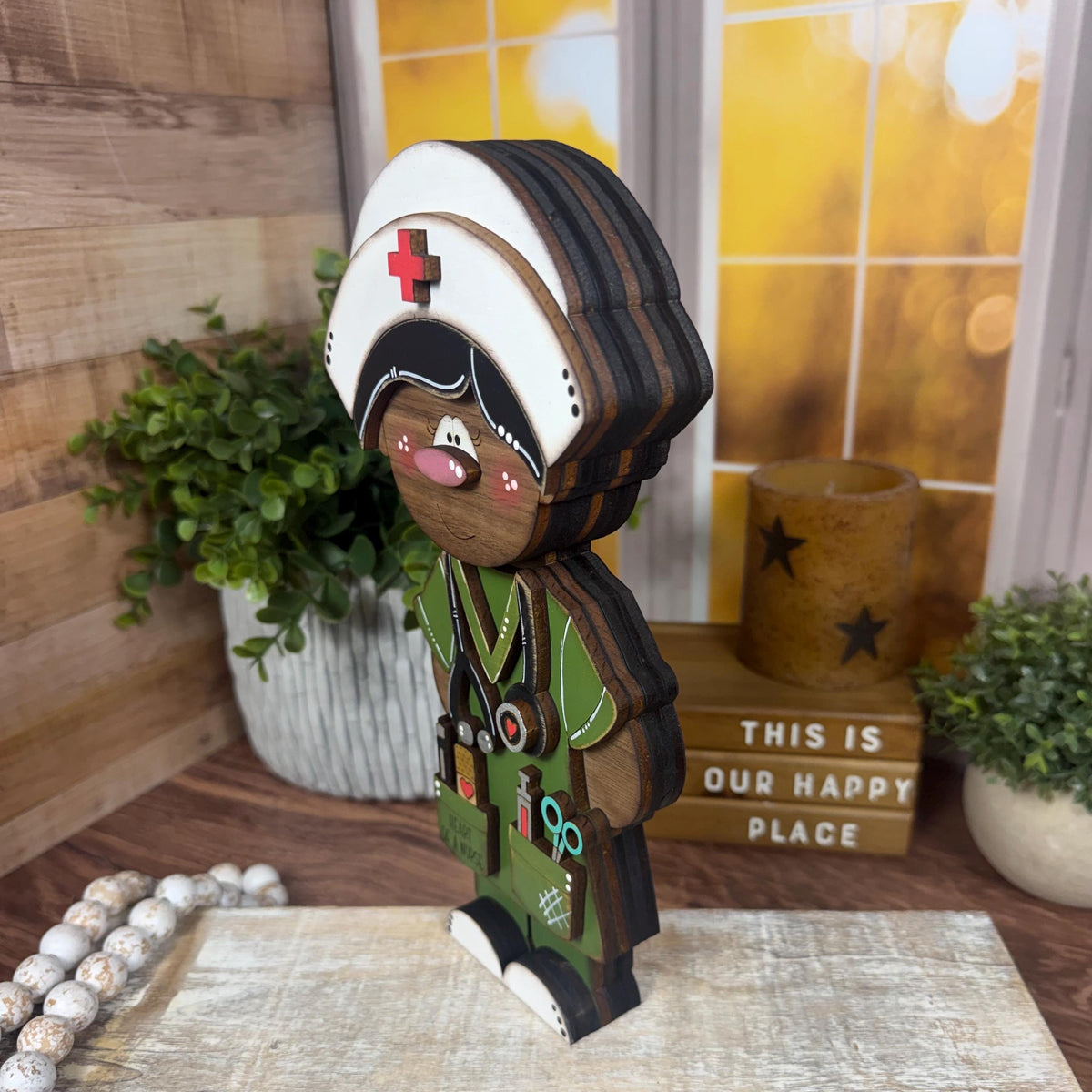 Handmade Nurse Shelf Sitter, Nurse Gift, RN Graduation Gift, Medical Office Decor