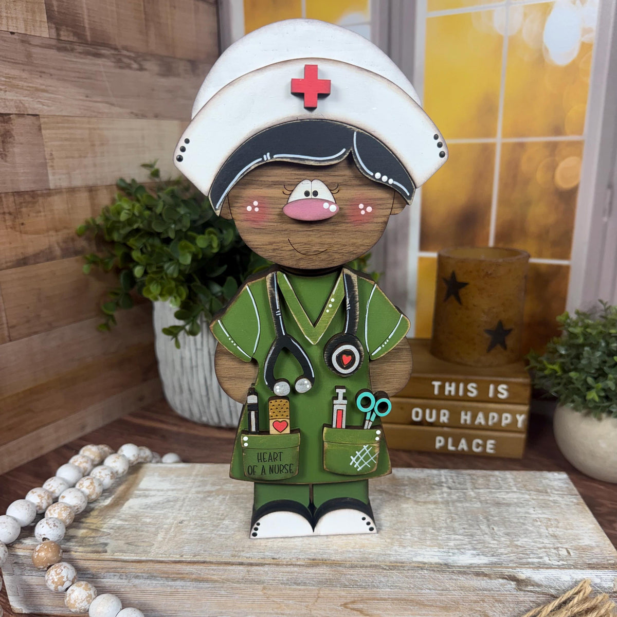 Handmade Nurse Shelf Sitter, Nurse Gift, RN Graduation Gift, Medical Office Decor