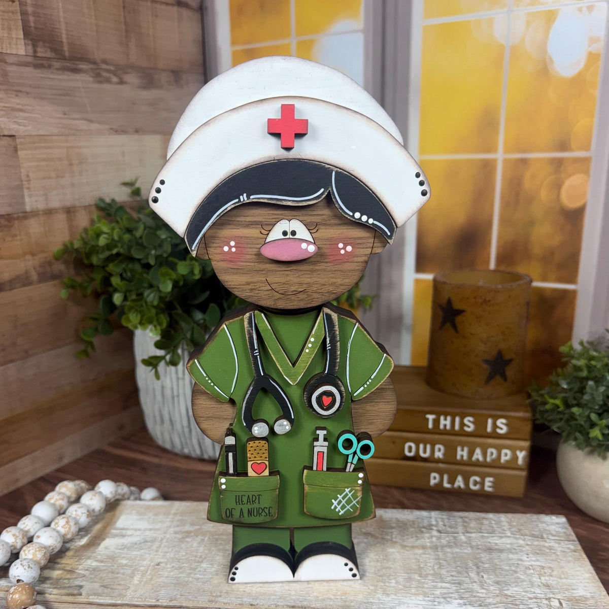 Handmade Nurse Shelf Sitter, Nurse Gift, RN Graduation Gift, Medical Office Decor