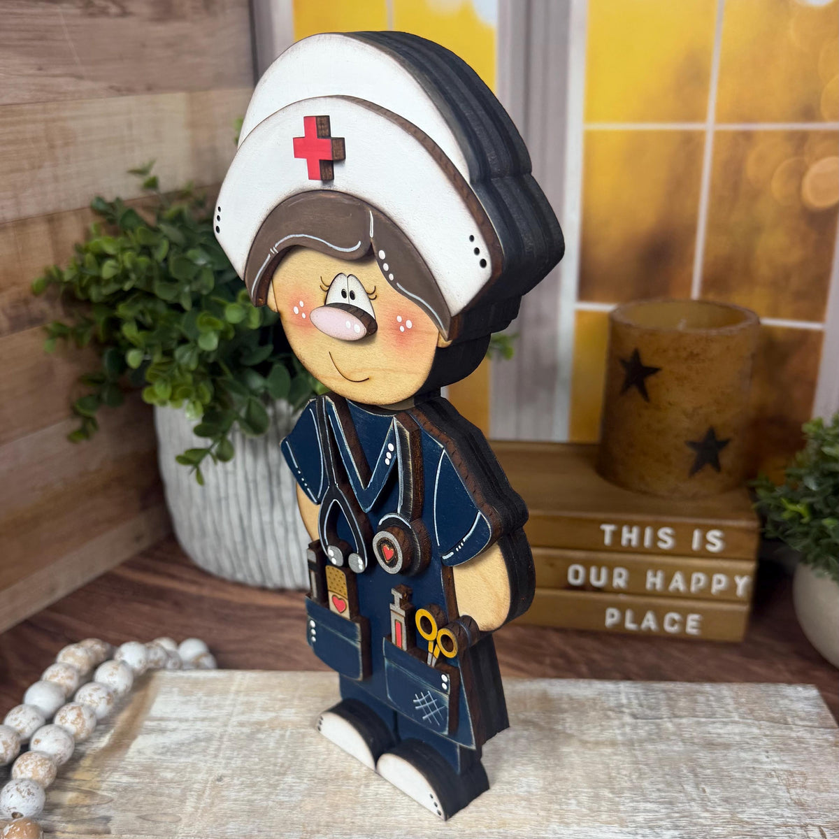 Handmade Nurse Shelf Sitter, Nurse Gift, RN Graduation Gift, Medical Office Decor