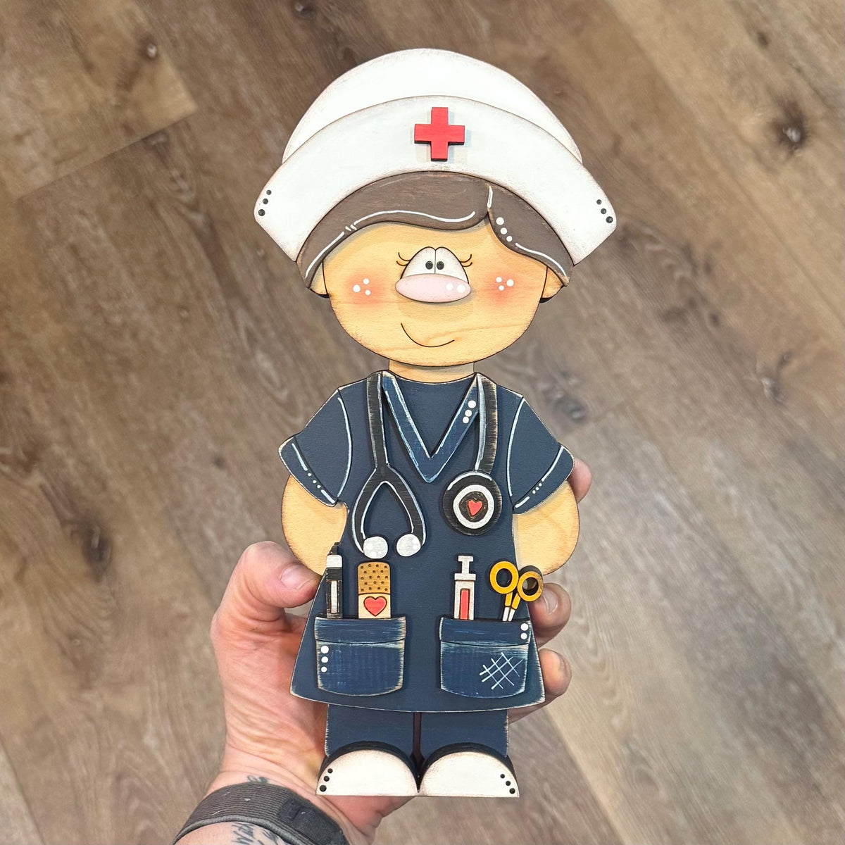 Handmade Nurse Shelf Sitter, Nurse Gift, RN Graduation Gift, Medical Office Decor