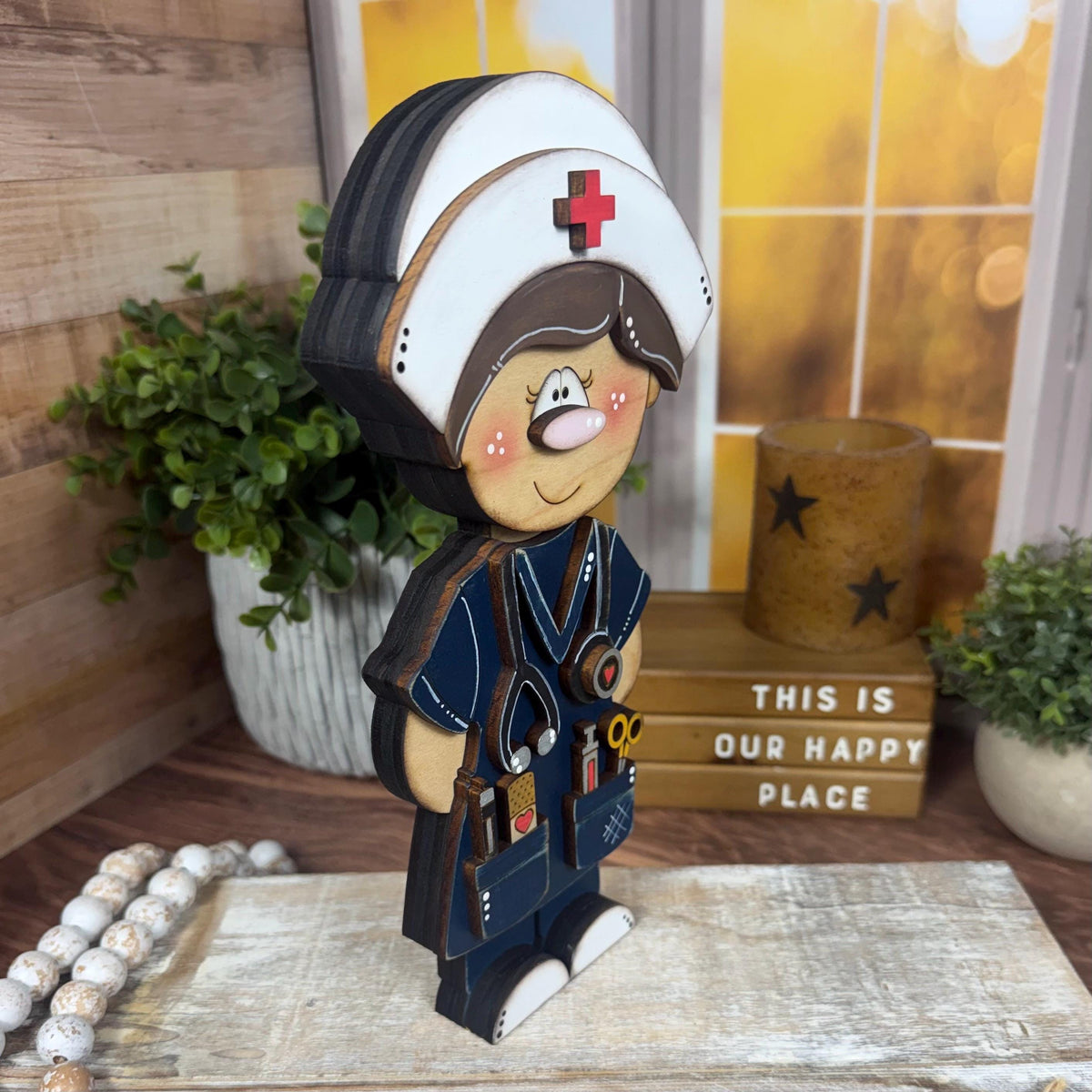 Handmade Nurse Shelf Sitter, Nurse Gift, RN Graduation Gift, Medical Office Decor