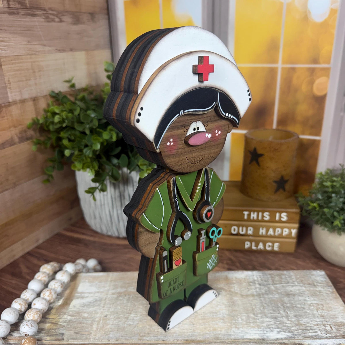 Handmade Nurse Shelf Sitter, Nurse Gift, RN Graduation Gift, Medical Office Decor
