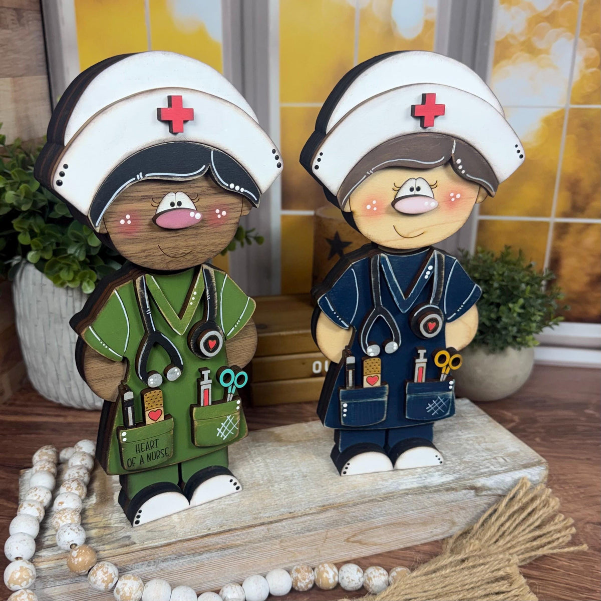 Handmade Nurse Shelf Sitter, Nurse Gift, RN Graduation Gift, Medical Office Decor