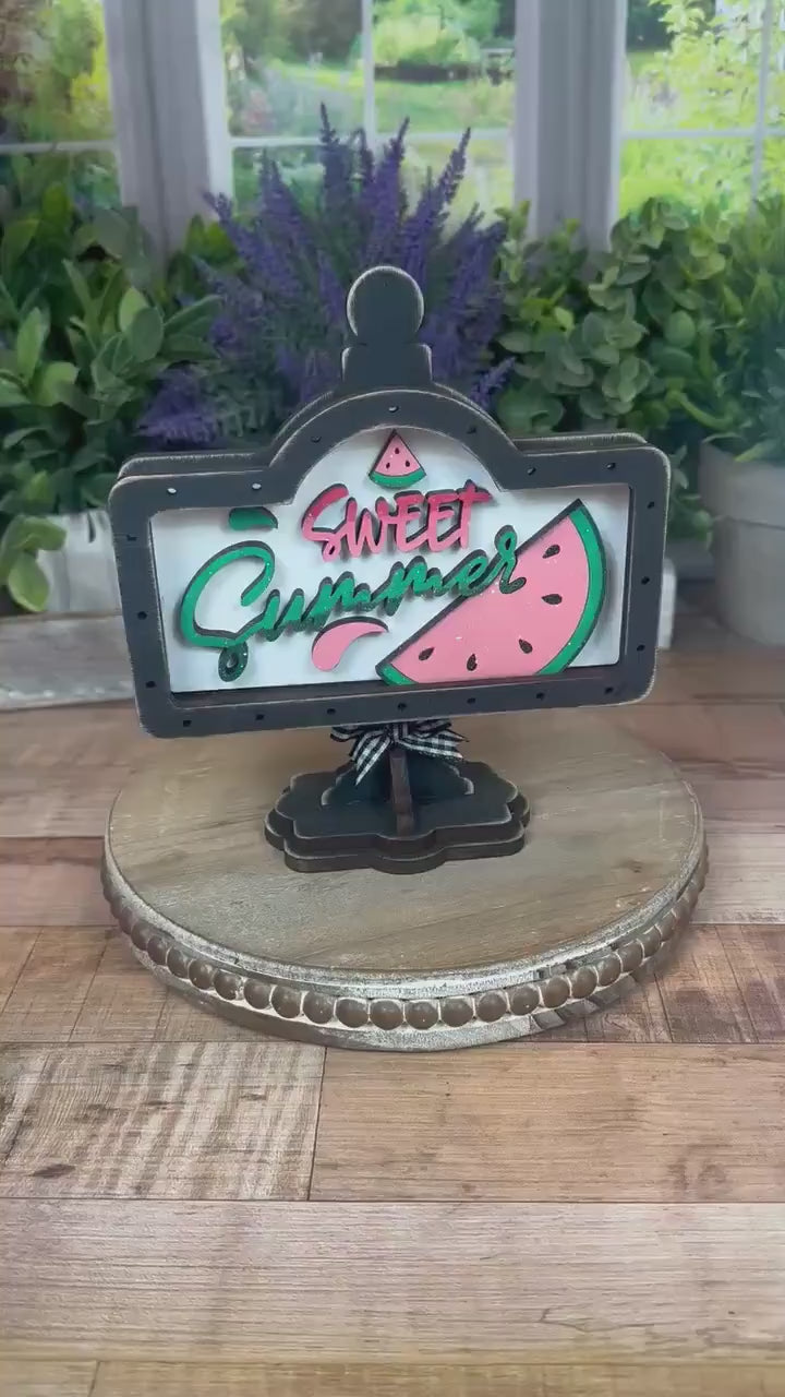 Rustic Farmhouse Table Sign Insert: Sweet Summer Watermelon Decor
