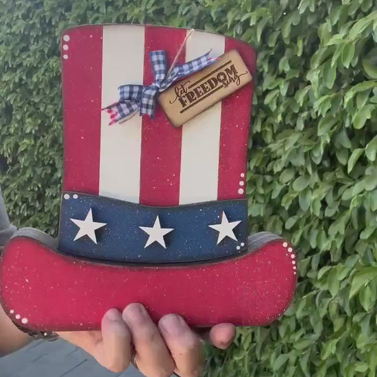 Rustic Americana Top Hat - Unique Accent for Your 4th of July Decor