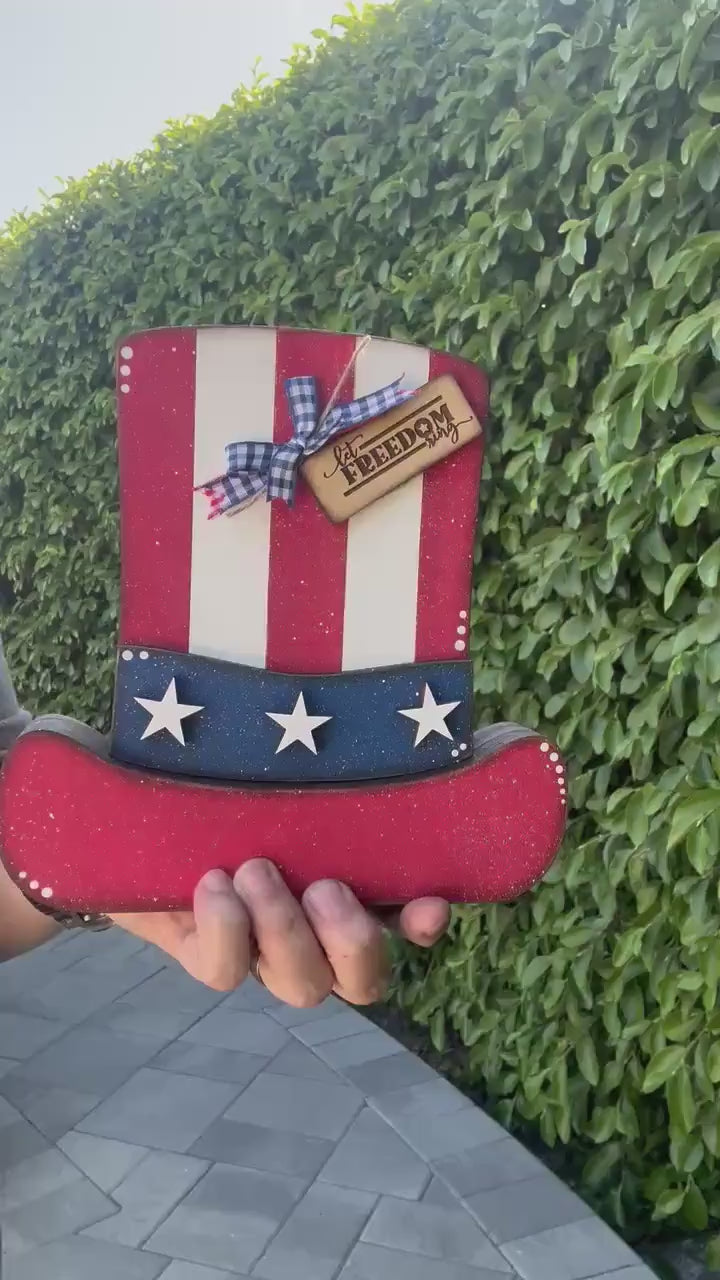 Rustic Americana Top Hat - Unique Accent for Your 4th of July Decor