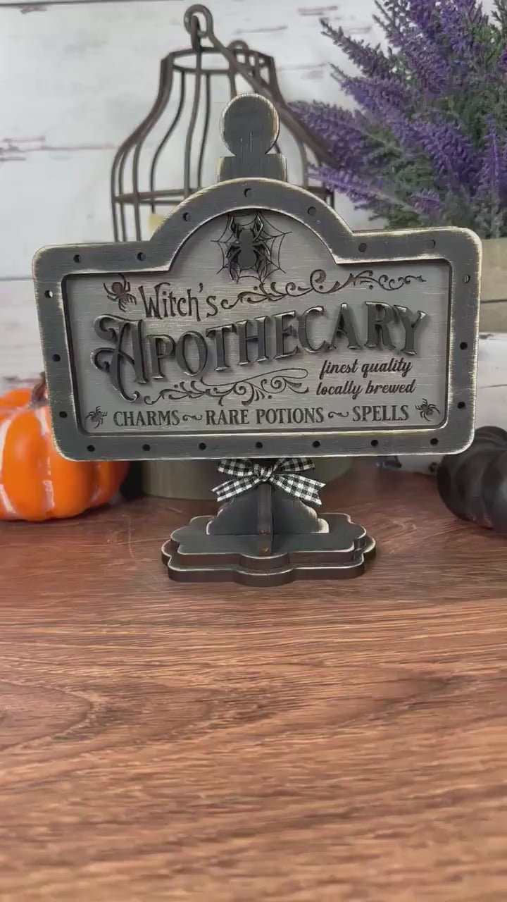 Witch’s Apothecary Interchangeable Mini Sign for Your Halloween Decor