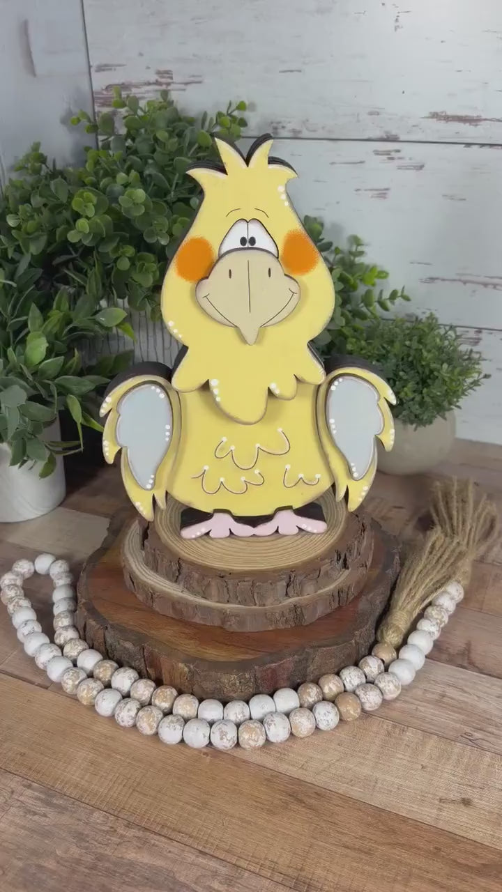 Hand Painted Cockatiel Shelf Sitter, Personalized Cockatiel Gift, Bird Decor