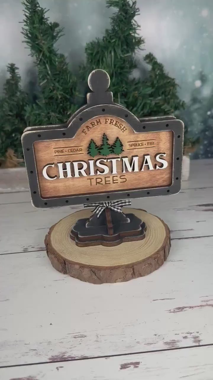 Rustic Farm Fresh Christmas Tree Interchangeable Sign